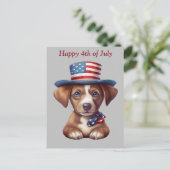Glückwunsch 4. Juli Postkarte (Stehend Vorderseite)