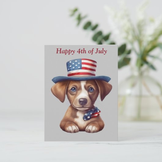 Glückwunsch 4. Juli Postkarte (Stehend Vorderseite)