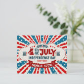 Glückwunsch 4. Juli Postkarte (Stehend Vorderseite)