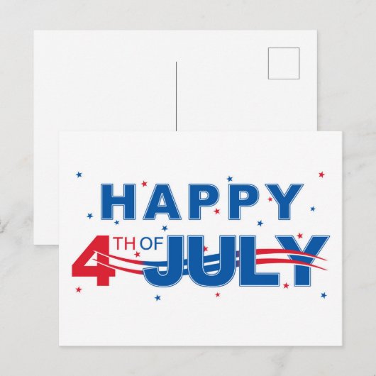Glückwunsch 4. Juli Postkarte (Vorne/Hinten)