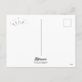 Glückwunsch 4. Juli Postkarte (rot/blau Gradient) (Rückseite)