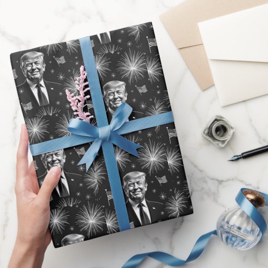 Glückwunsch 4. Juli Präsident Trump Fireworks Inde Geschenkpapier (Schenken)