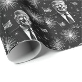 Glückwunsch 4. Juli Präsident Trump Fireworks Inde Geschenkpapier (Rolleneckpunkt)