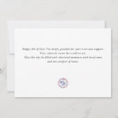 Glückwunsch 4. Juli Realtor Kundenempfehlung Dankeskarte (Rückseite)