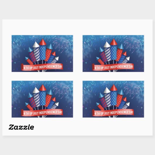 Glückwunsch 4. Juli Rechteckiger Aufkleber (Blatt)