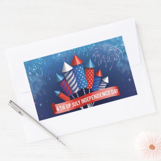 Glückwunsch 4. Juli Rechteckiger Aufkleber (Umschlag)