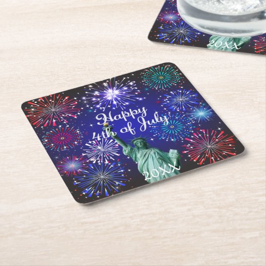 Glückwunsch 4. Juli Rechteckiger Pappuntersetzer (angewinkelt)