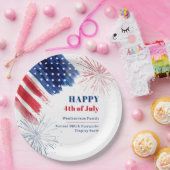 Glückwunsch 4. Juli Red White and Blue Summer Part Pappteller (Party)