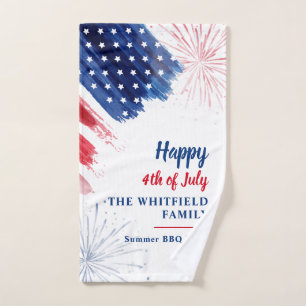Glückwunsch 4. Juli Red White Blue Family Party Handtuch