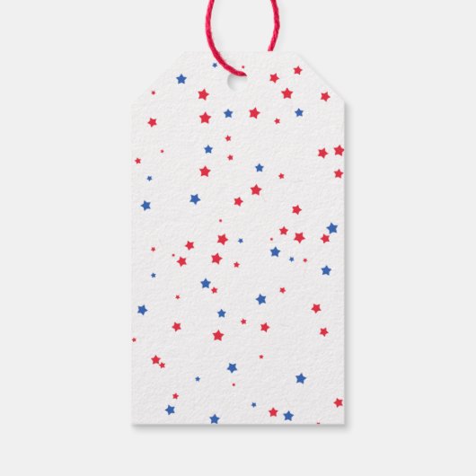 Glückwunsch 4. Juli Red White & Blue Gastgeschenk Geschenkanhänger (Rückseite)