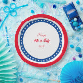 Glückwunsch 4. Juli Red White Blue Pappteller (Party)