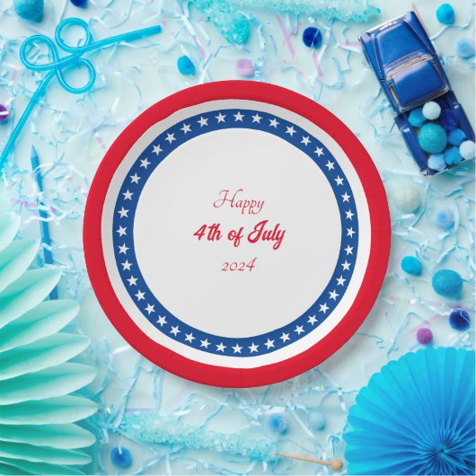 Glückwunsch 4. Juli Red White Blue Pappteller (Party)