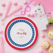 Glückwunsch 4. Juli Red White Blue Pappteller (Party)