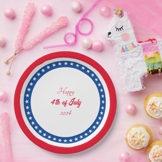 Glückwunsch 4. Juli Red White Blue Pappteller (Party)