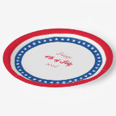 Glückwunsch 4. Juli Red White Blue Pappteller (Schrägansicht)