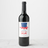 Glückwunsch 4. Juli Red White Blue Patriotic Party Weinetikett (Vorderseite)