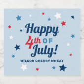 Glückwunsch 4. Juli Red White und Blue Patriotic Bierflaschenetikett (Einzelnes Label)