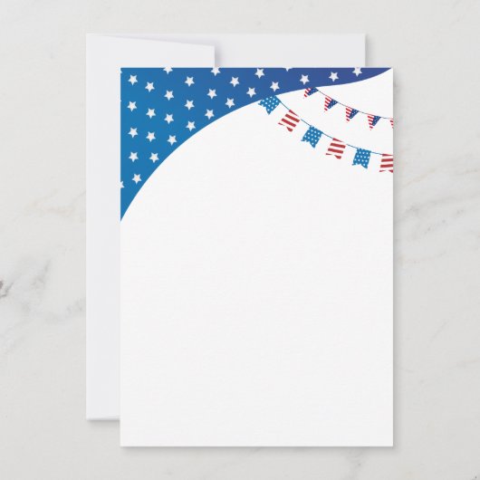 Glückwunsch 4. Juli Red White und Blue Patriotic Einladung (Rückseite)