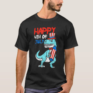 Glückwunsch 4. Juli Rex Dinosaurier Kinder Viertes T-Shirt