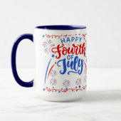 Glückwunsch 4. Juli rot blau und weiß Tasse (Links)