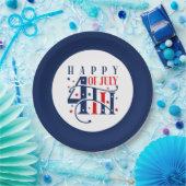 Glückwunsch 4. Juli Rot Weiß und Blau Pappteller (Party)