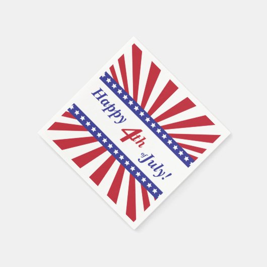 Glückwunsch 4. Juli Rot Weiß und Blau Serviette (Ecke)