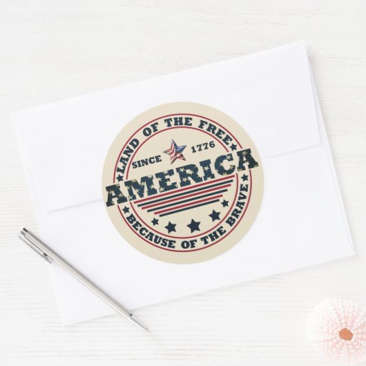 Glückwunsch 4. Juli Runder Aufkleber (Umschlag)