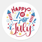 Glückwunsch 4. Juli Runder Aufkleber (Vorderseite)
