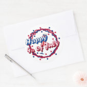 Glückwunsch 4. Juli Runder Aufkleber (Umschlag)