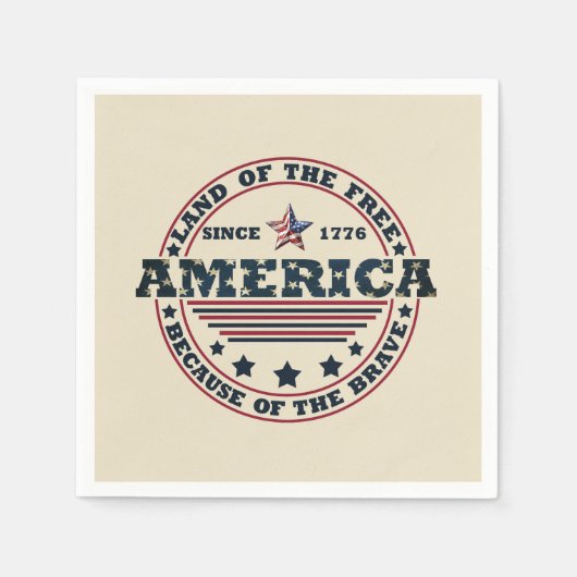 Glückwunsch 4. Juli Serviette (Vorderseite)