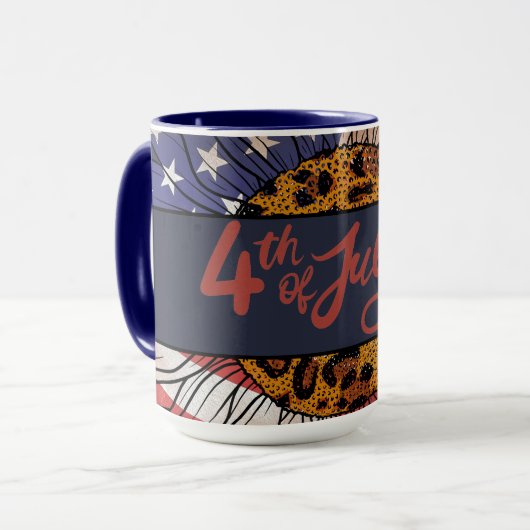 Glückwunsch 4. Juli Sonnenblume Tasse (Vorderseite Links)