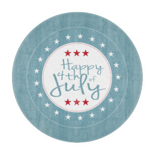 Glückwunsch 4. Juli Stars Glass Cutting Board Schneidebrett