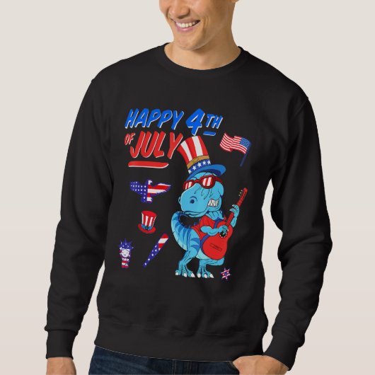 Glückwunsch 4. Juli T Rex Dino Dinosaur Baby Klein Sweatshirt (Vorderseite)