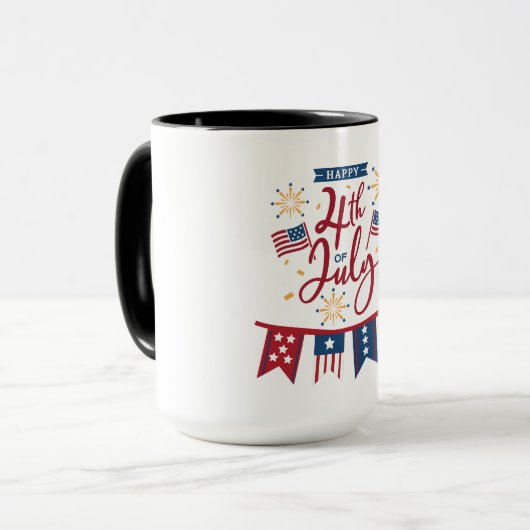 Glückwunsch 4. Juli Tasse (Vorderseite Links)