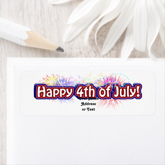 Glückwunsch 4. Juli Text Design mit Fireworks (Insitu)