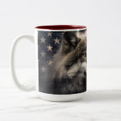 Glückwunsch 4. Juli Timber Wolf Zweifarbige Tasse (Links)