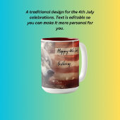 Glückwunsch 4. Juli Timber Wolf Zweifarbige Tasse