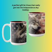Glückwunsch 4. Juli Timber Wolf Zweifarbige Tasse