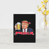 Glückwunsch 4. Juli Trump Amerikanische Flagge Mer Karte (Gelbe Blume)