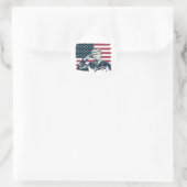 Glückwunsch 4. Juli Trumps amerikanische Flagge Runder Aufkleber (Tasche)