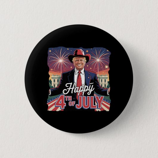 Glückwunsch 4. Juli Trumps Unabhängigkeitstag Button (Vorderseite)