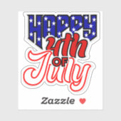 Glückwunsch 4. Juli Typografie Aufkleber (Blatt)