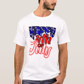 Glückwunsch 4. Juli Typografie T-Shirt (Vorderseite)