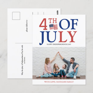 Glückwunsch 4. Juli Unabhängigkeitstag Amerika Fot Postkarte