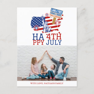 Glückwunsch 4. Juli Unabhängigkeitstag Amerika Fot Postkarte