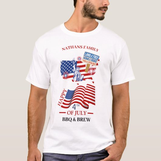 Glückwunsch 4. Juli Unabhängigkeitstag Amerika Fot T-Shirt (Vorderseite)