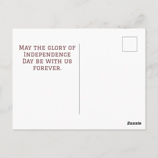 Glückwunsch 4. Juli Unabhängigkeitstag Amerika Par Postkarte (Rückseite)