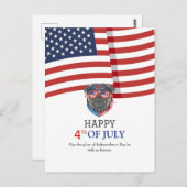 Glückwunsch 4. Juli Unabhängigkeitstag Amerikanisc Postkarte (Vorne/Hinten)