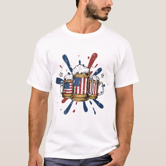 Glückwunsch 4. Juli Unabhängigkeitstag Amerikanisc T-Shirt (Vorderseite)