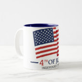 Glückwunsch 4. Juli Unabhängigkeitstag Amerikanisc Zweifarbige Tasse (Vorderseite Links)
